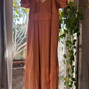 Elegant Rust Maxi Dress